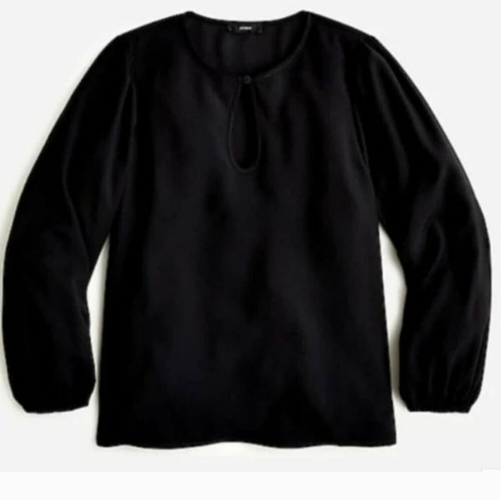 NWT J. Crew Puff Sleeve Satin-Back Crepe Top Size Medium Petite